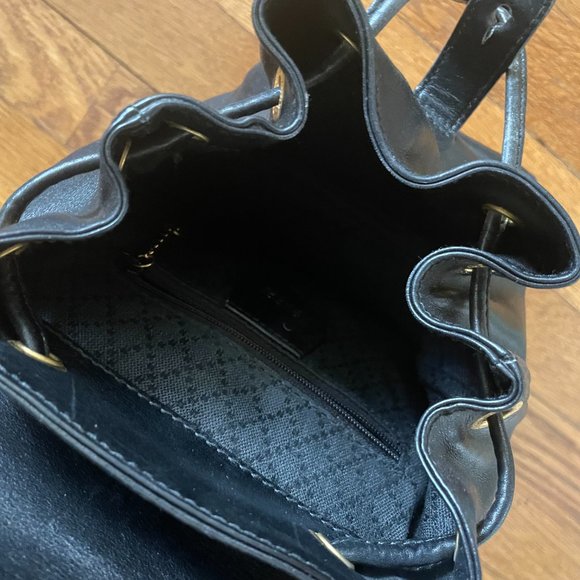 Gucci Black Leather Mini Bamboo Backpack